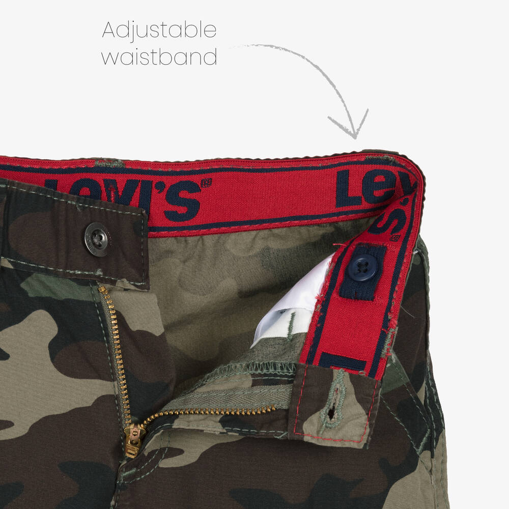 Levi's-Boys Green Cotton Cargo Shorts | Childrensalon Outlet