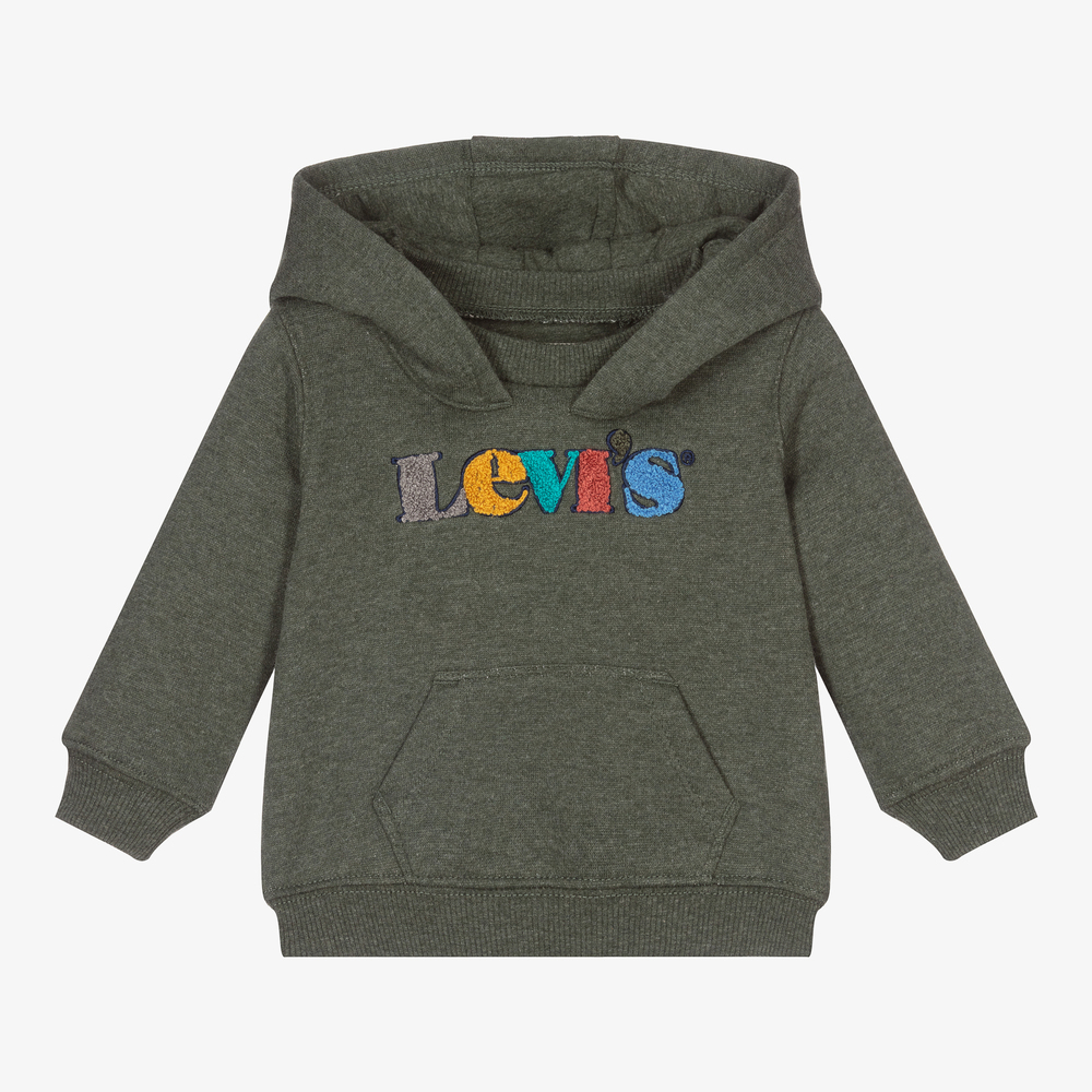 Levi's - Boys Green Cotton Logo Hoodie | Childrensalon