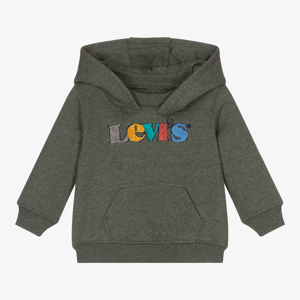 Levi's - Sweat à capuche vert en coton Garçon | Childrensalon