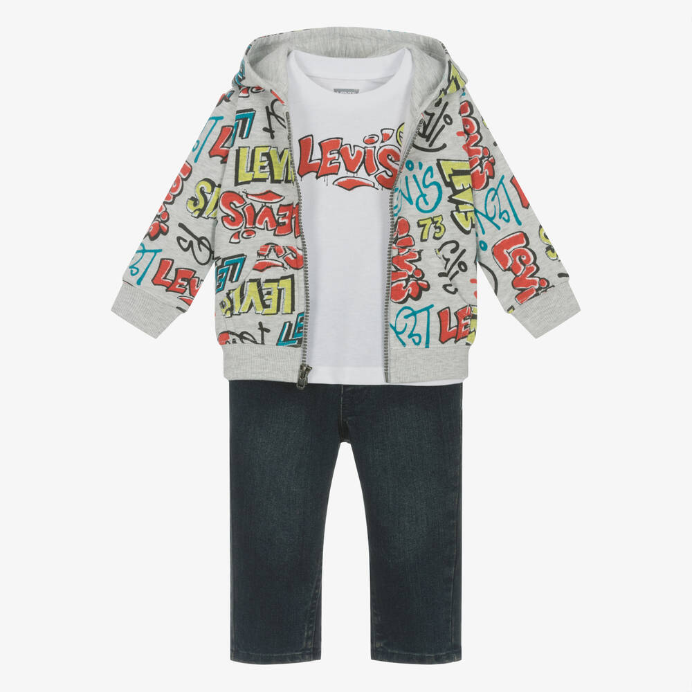 Levi's - Ensemble jean gris et bleu garçon | Childrensalon