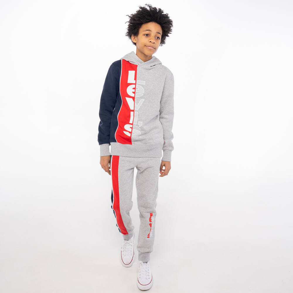 Levi s Boys Grey Cotton Joggers Childrensalon Outlet