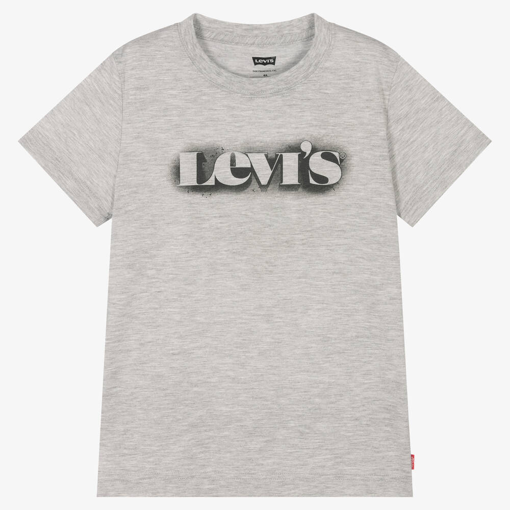 Levi's - Boys Grey Cotton Logo T-Shirt | Childrensalon