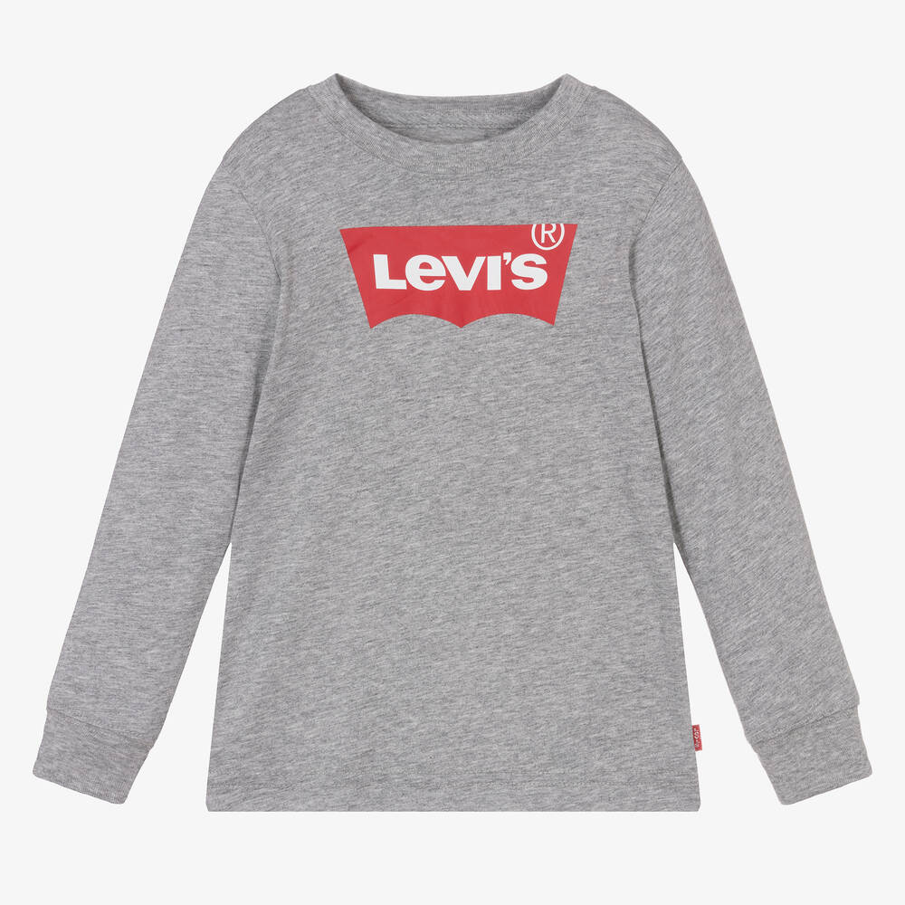 Levi's-Boys Grey Cotton Logo Top | Childrensalon Outlet