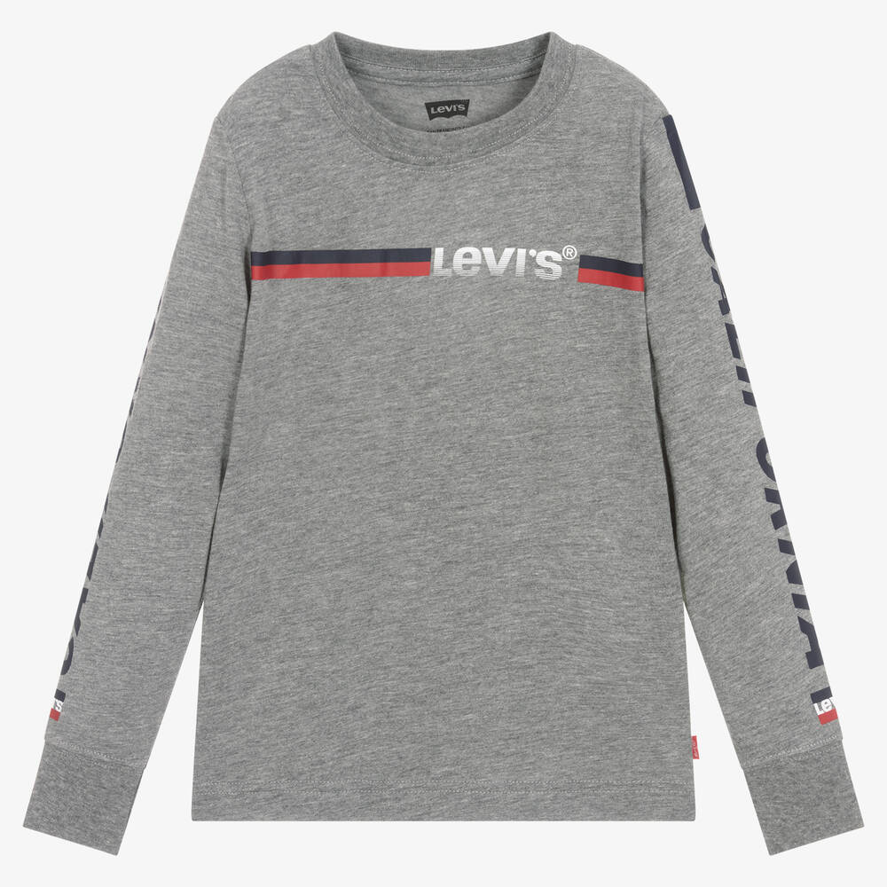 Boys Grey Logo Top