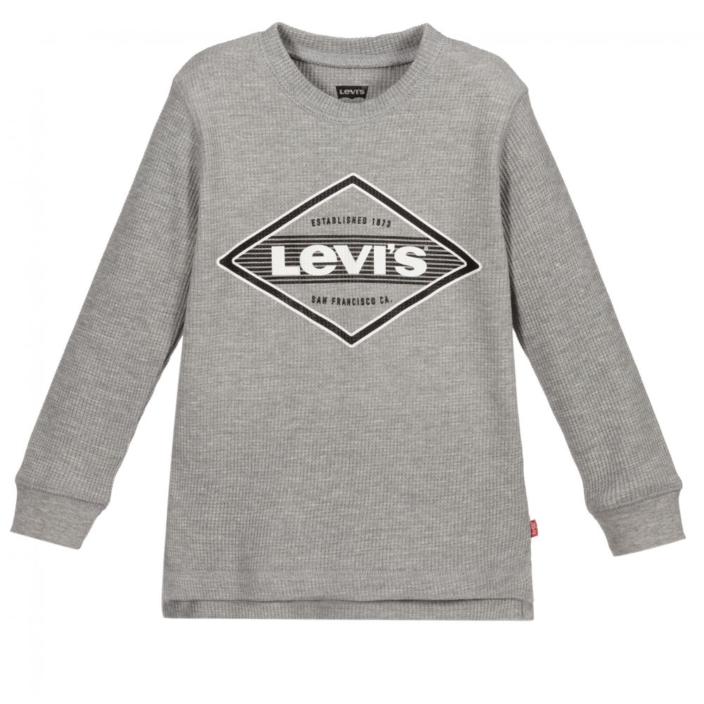 Levi's - Boys Grey Marl Logo Top | Childrensalon