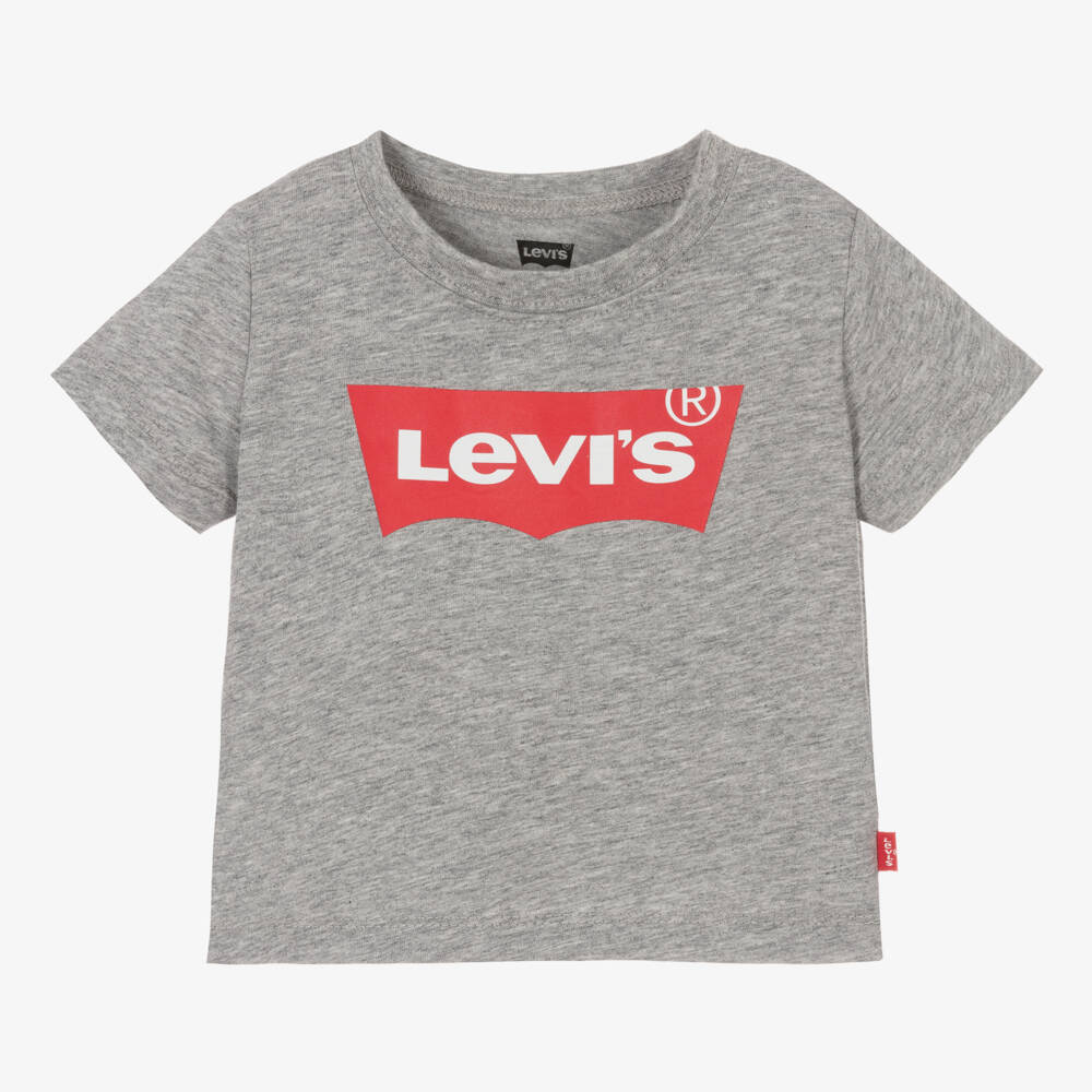 Levi's-تي شيرت قطني ناعم رمادي للأولاد | Childrensalon Outlet