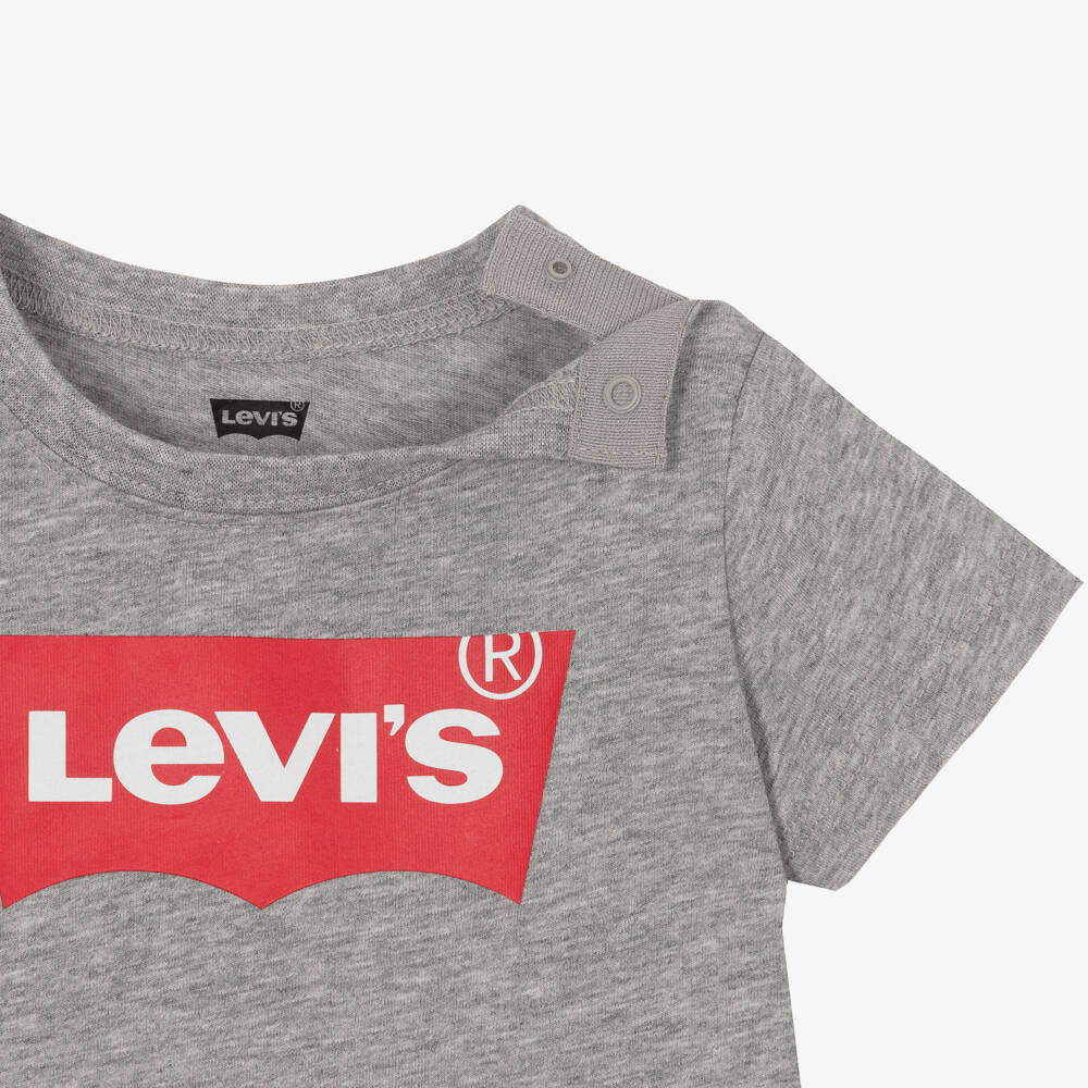 Levi's-Boys Grey Soft Cotton Tee | Childrensalon Outlet