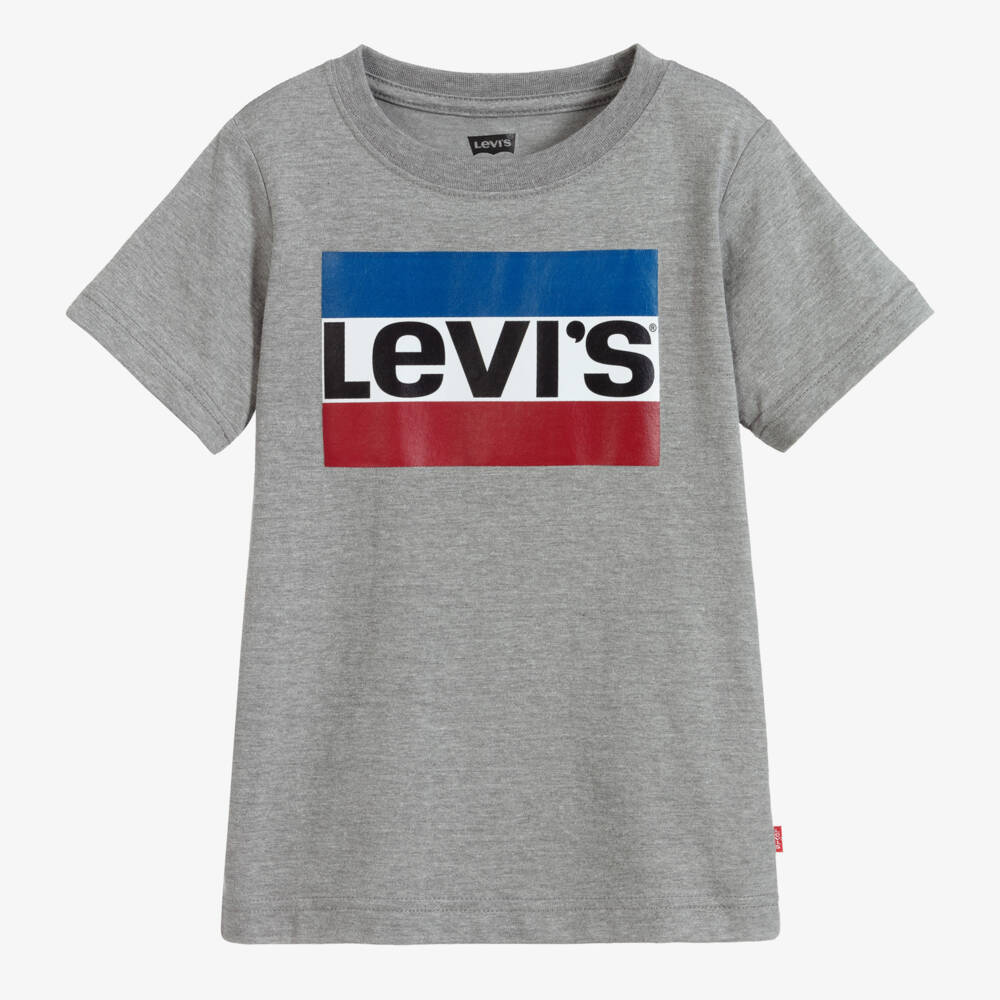 Levi's-Boys Heathered Cotton Logo Tee | Childrensalon Outlet