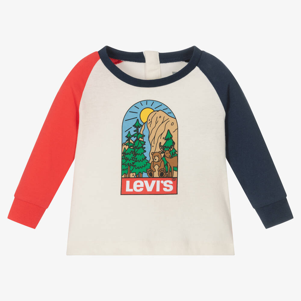 Levi's - توب أطفال ولادي قطن عضوي لون عاجي | Childrensalon