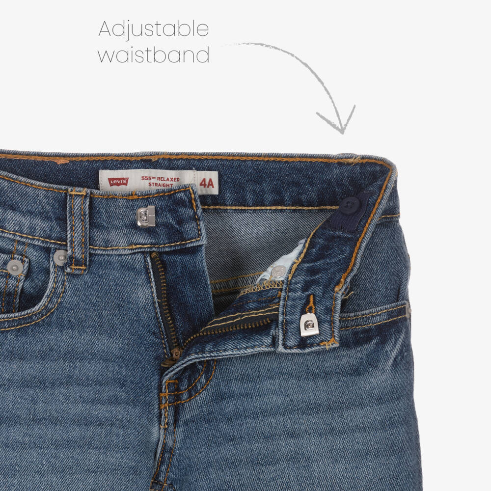 Levi's-Boys Mid-Blue 555 Relaxed Straight Jeans | Childrensalon Outlet