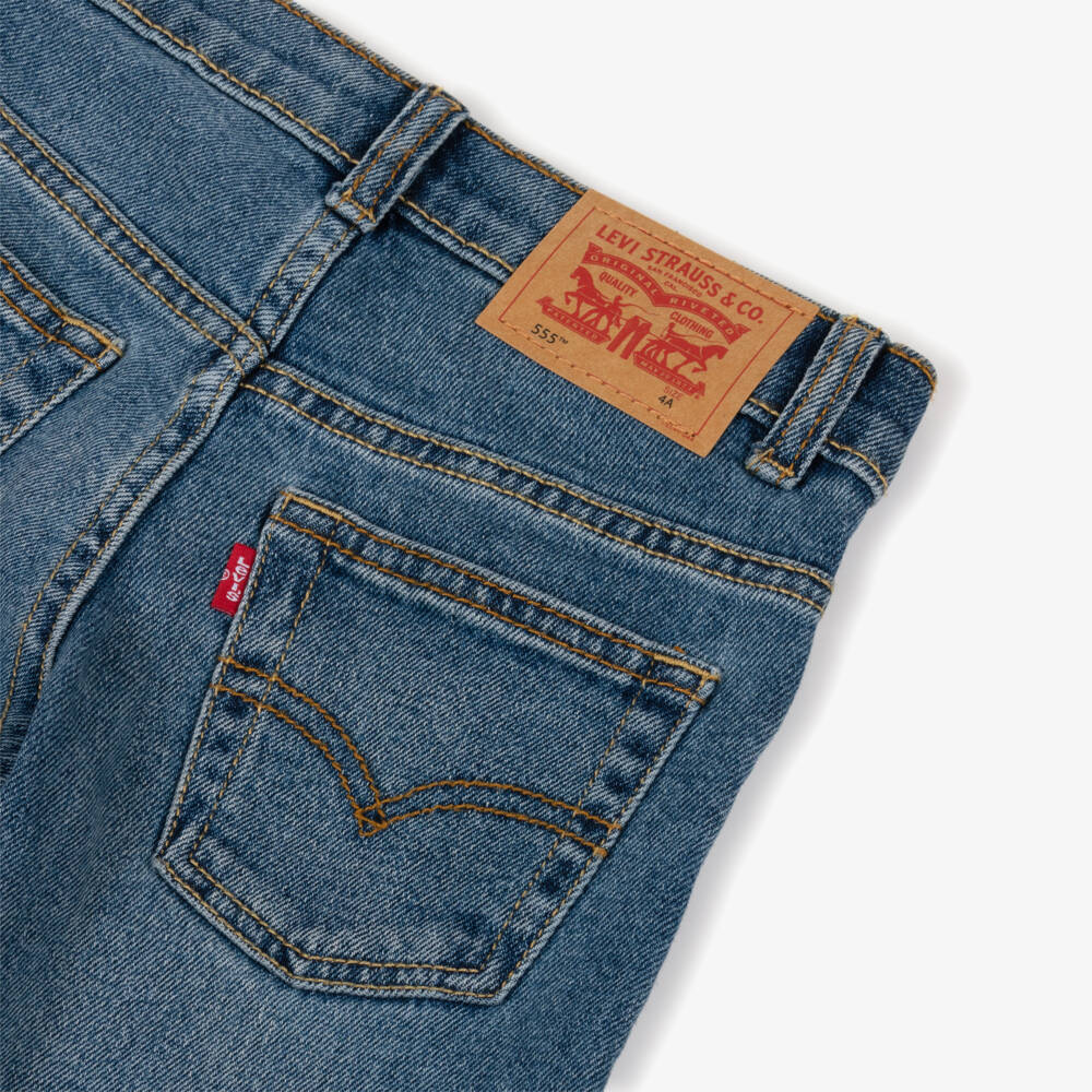 Levi's-Boys Mid-Blue 555 Relaxed Straight Jeans | Childrensalon Outlet