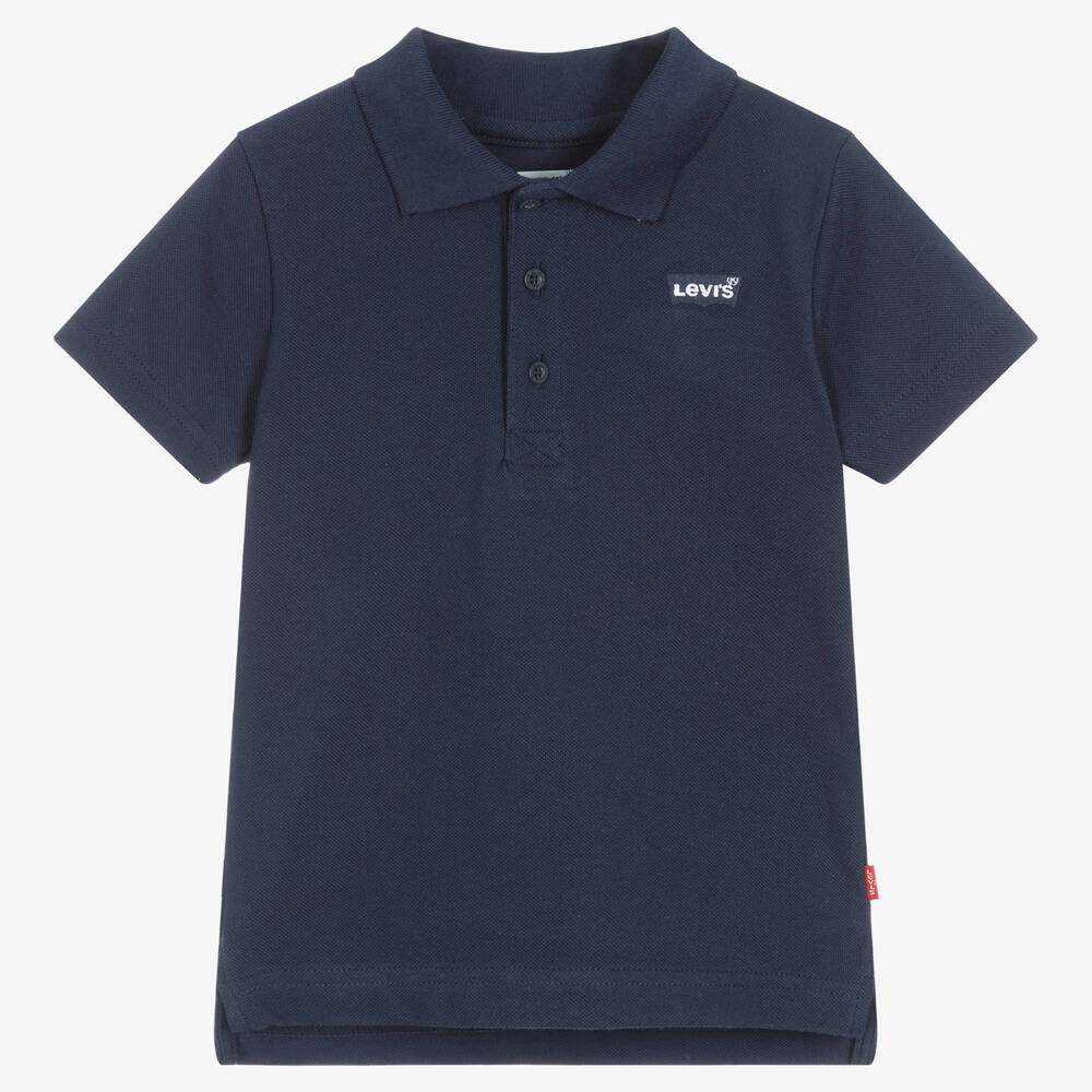 Levi's - Boys Navy Blue Batwing Logo Polo Shirt | Childrensalon