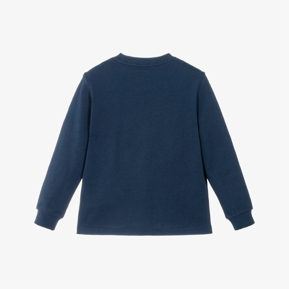Levi's-Boys Navy Blue Cotton Jersey Long-Sleeved Top | Childrensalon Outlet