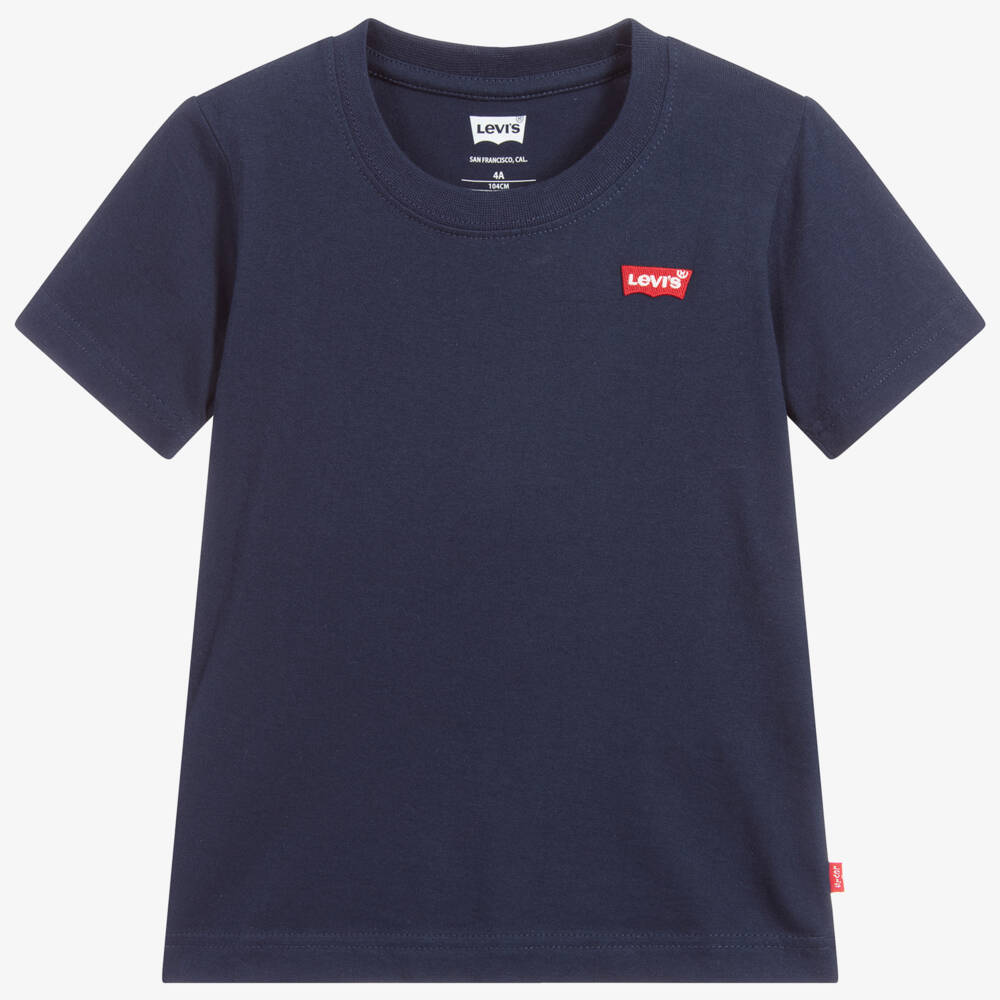 Levi's-Boys Navy Blue Cotton Logo T-Shirt | Childrensalon Outlet