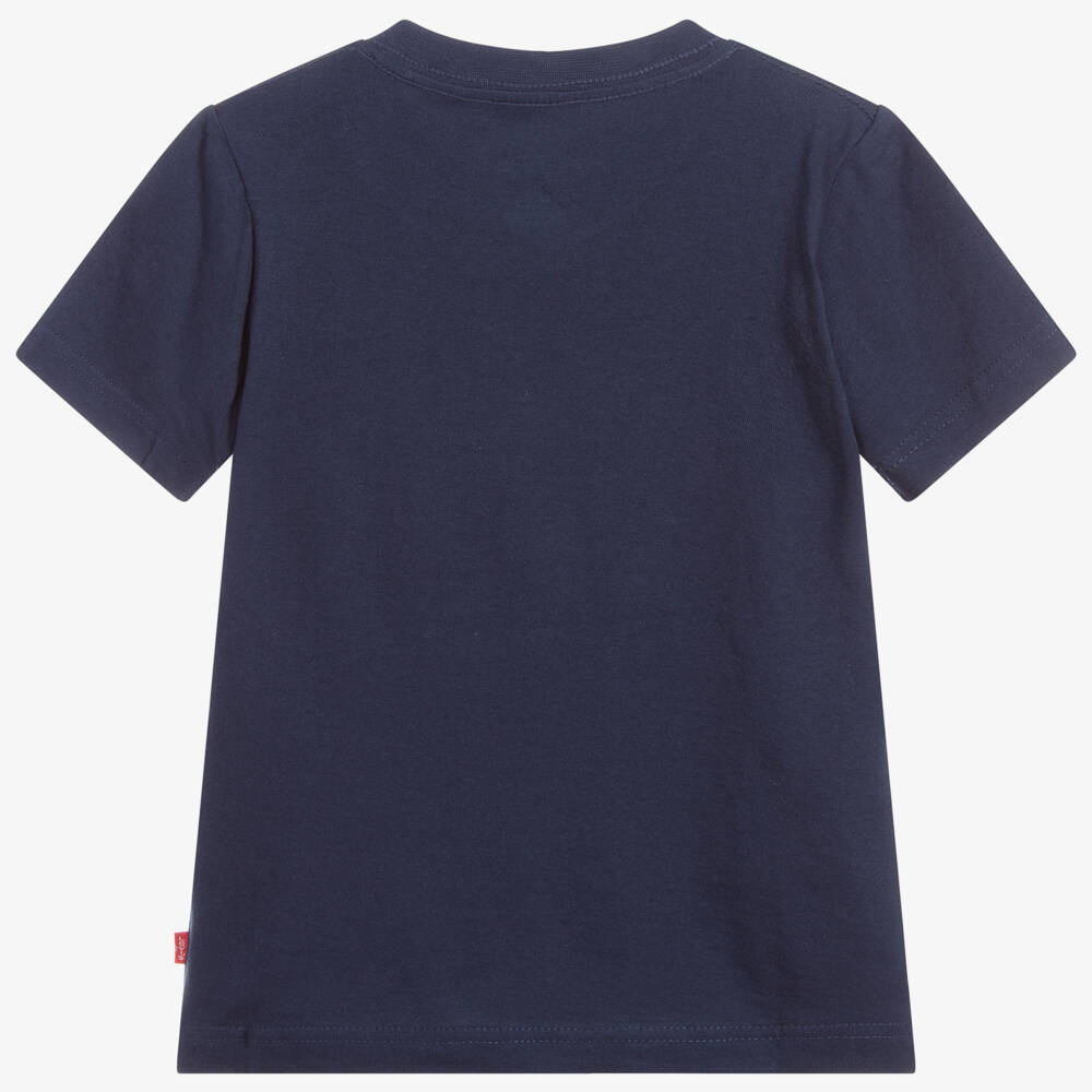 Levi's-Boys Navy Blue Cotton Logo T-Shirt | Childrensalon Outlet