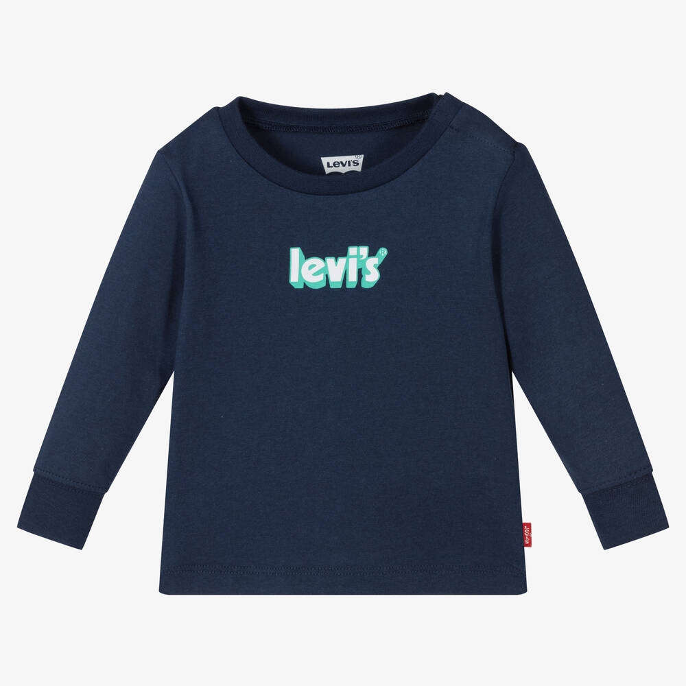 Levi's - Boys Navy Blue Cotton Logo Top | Childrensalon