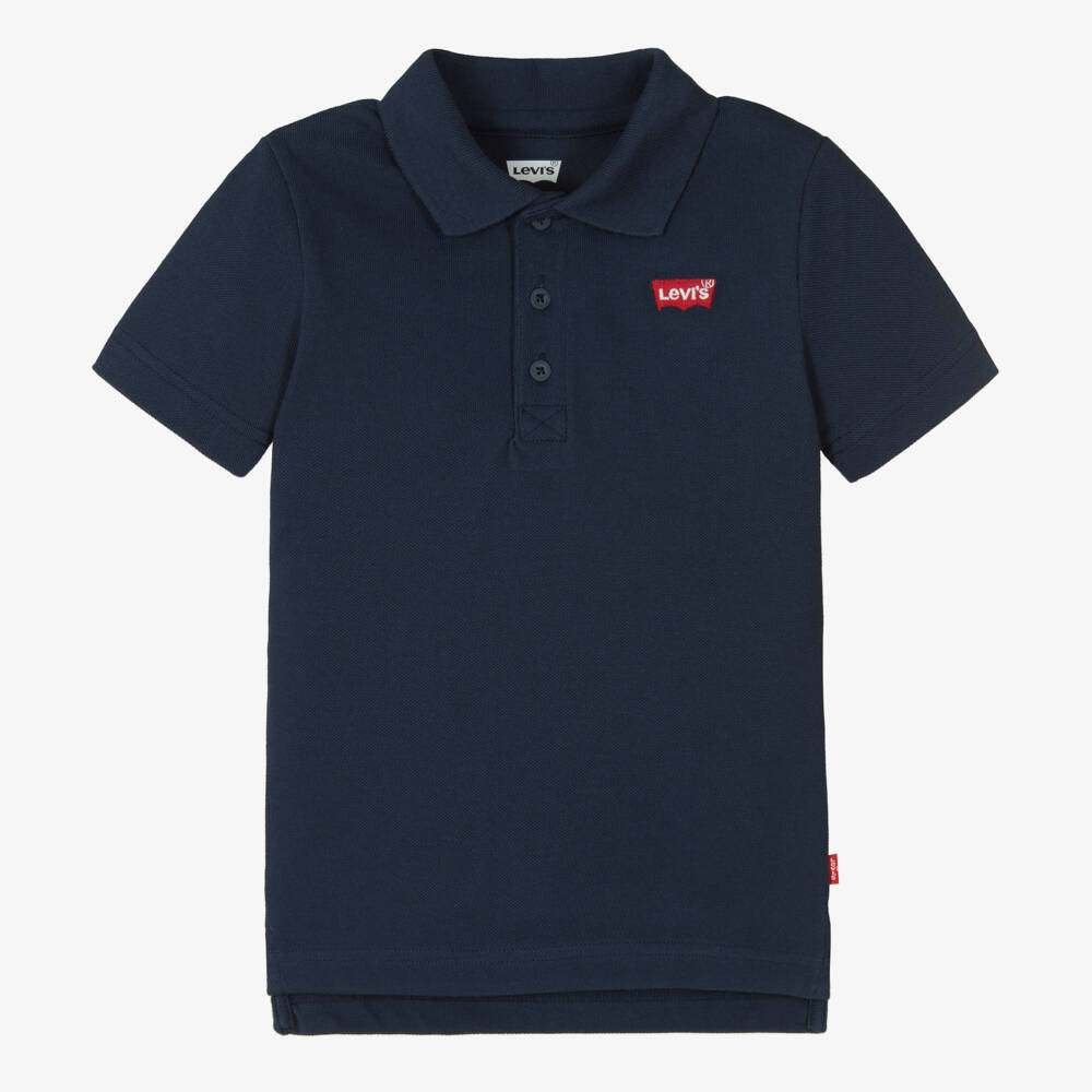 Levi's-Boys Navy Blue Cotton Piqué Polo Shirt | Childrensalon Outlet