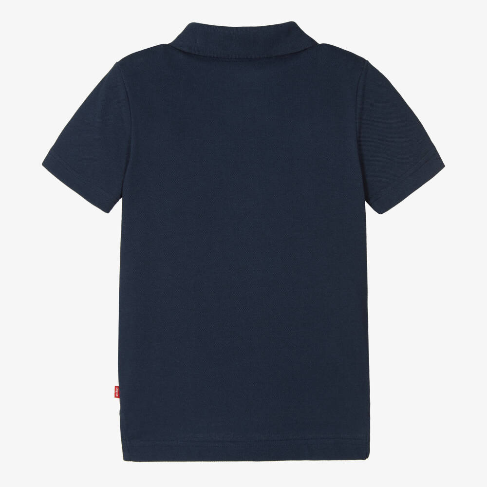 Levi's-Boys Navy Blue Cotton Piqué Polo Shirt | Childrensalon Outlet