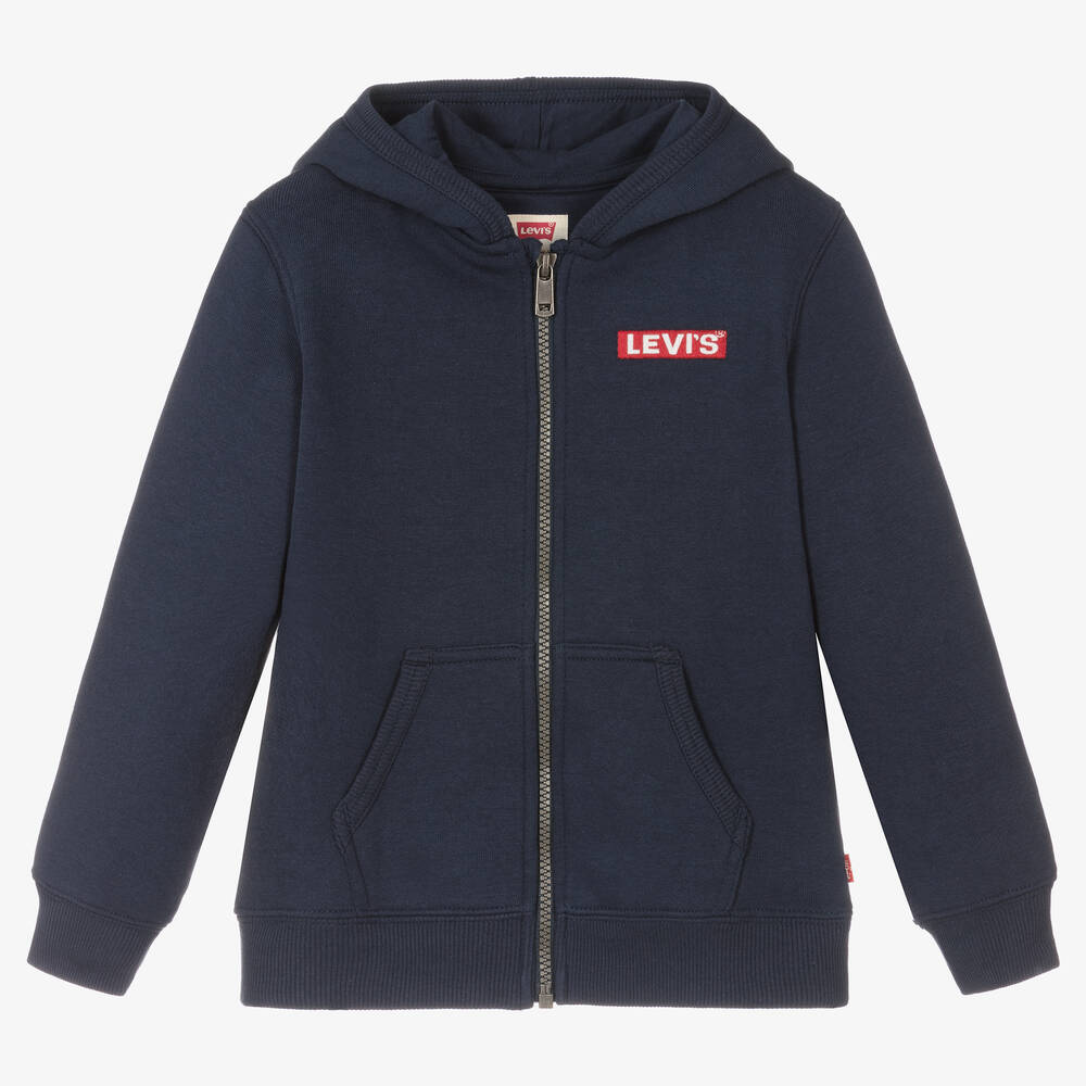 Levi's - Haut bleu marine zippé en coton | Childrensalon