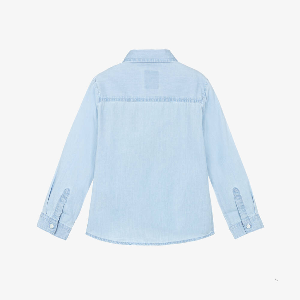 Levi's-Boys Pale Blue Cotton Chambray Shirt | Childrensalon Outlet