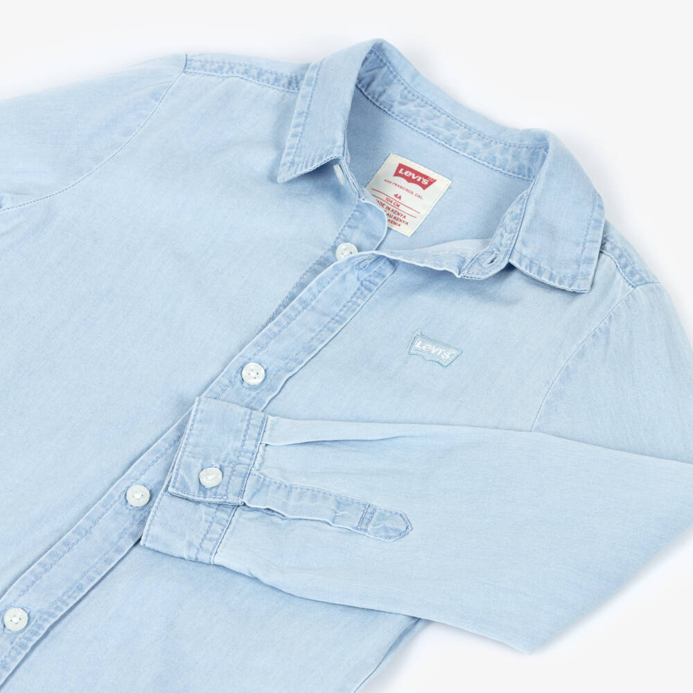Levi's-Boys Pale Blue Cotton Chambray Shirt | Childrensalon Outlet