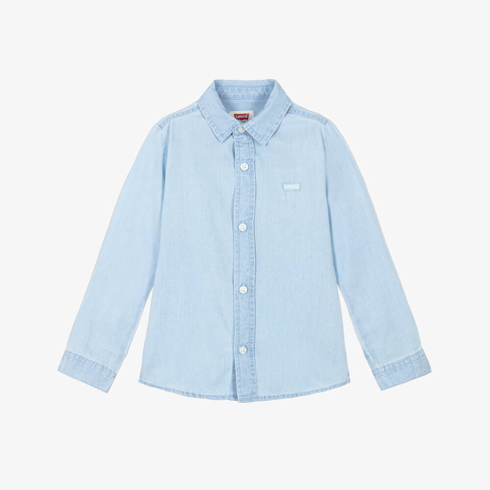Levi's-Boys Pale Blue Cotton Chambray Shirt | Childrensalon Outlet