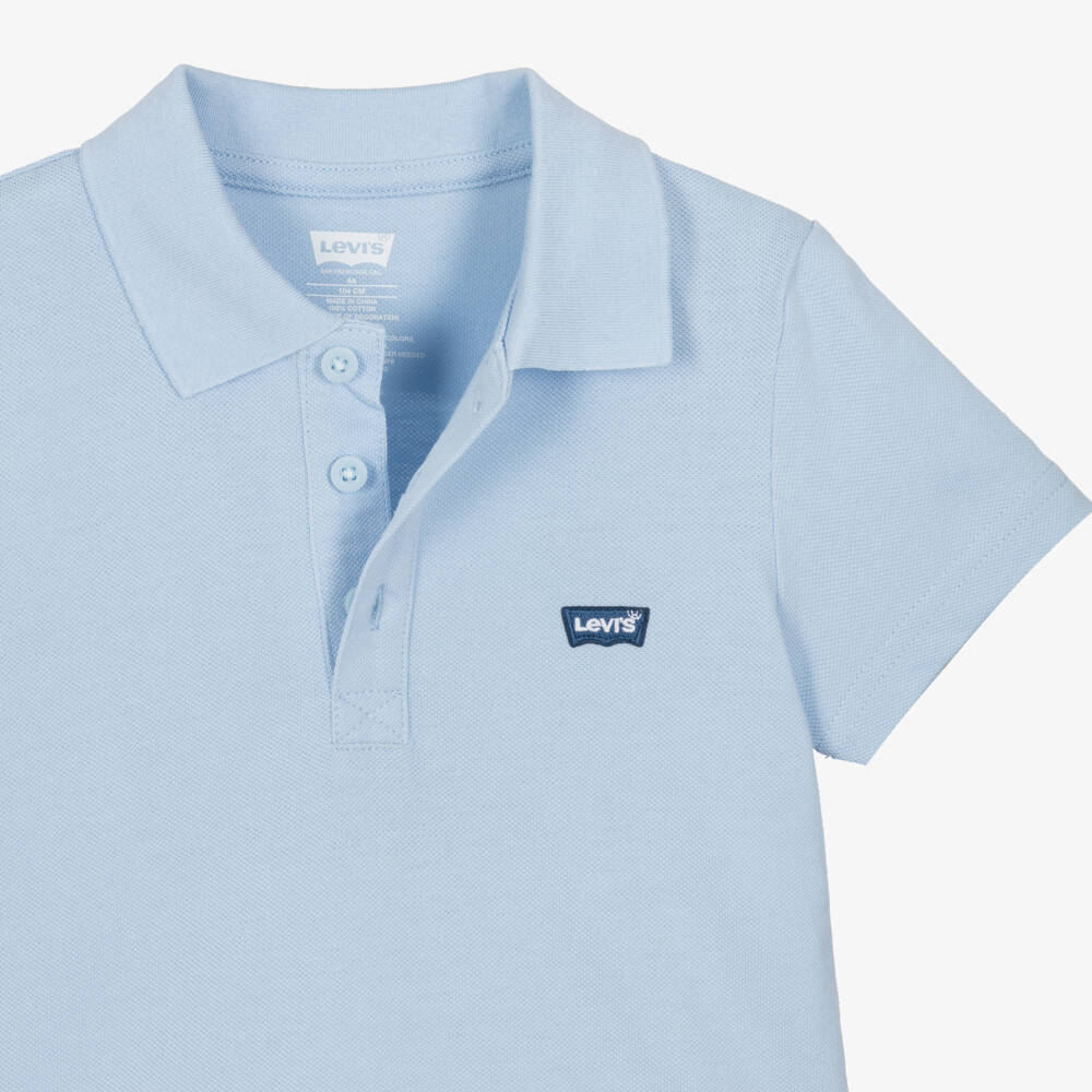 Levi's-Boys Pale Blue Cotton Piqué Polo Shirt | Childrensalon Outlet