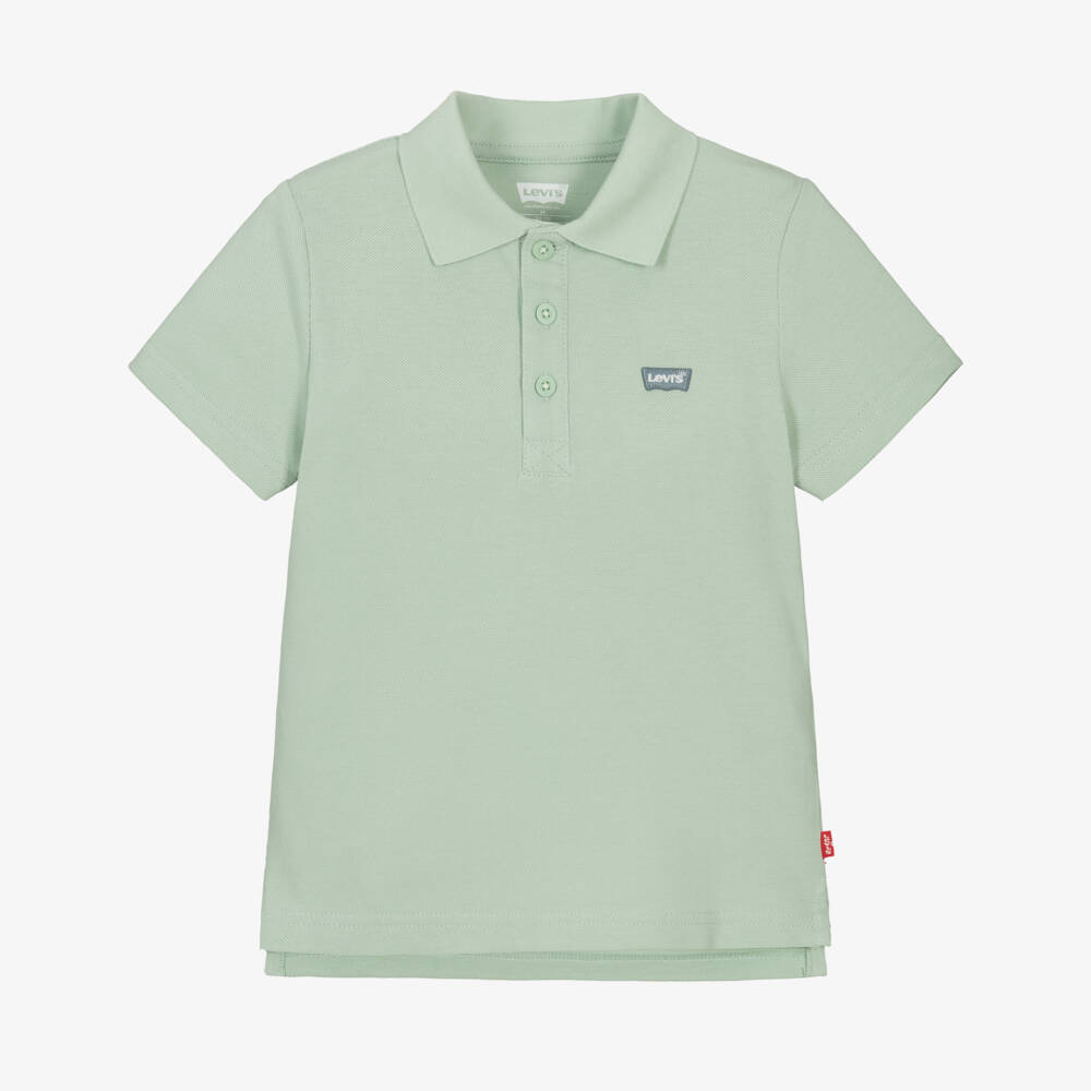 Levi's-Boys Pale Green Cotton Piqué Polo Shirt | Childrensalon Outlet