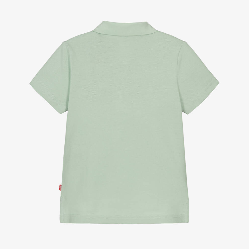Levi's-Boys Pale Green Cotton Piqué Polo Shirt | Childrensalon Outlet