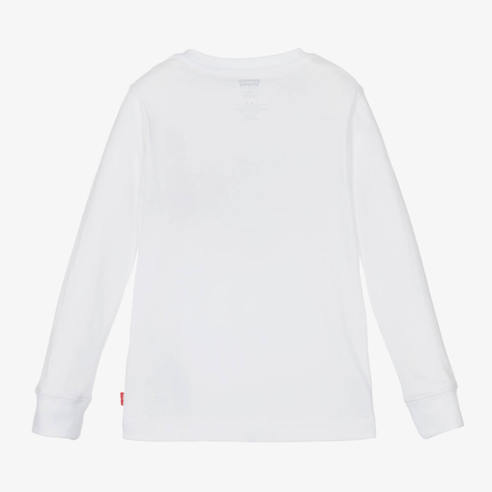 Levi's-Boys Pure Cotton White Tee | Childrensalon Outlet