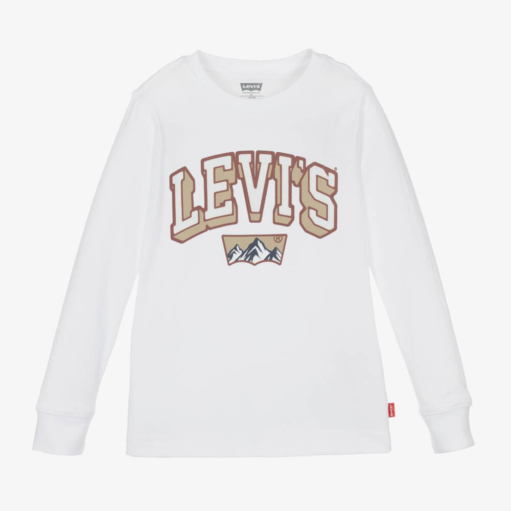 Levi's-Boys Pure Cotton White Tee | Childrensalon Outlet