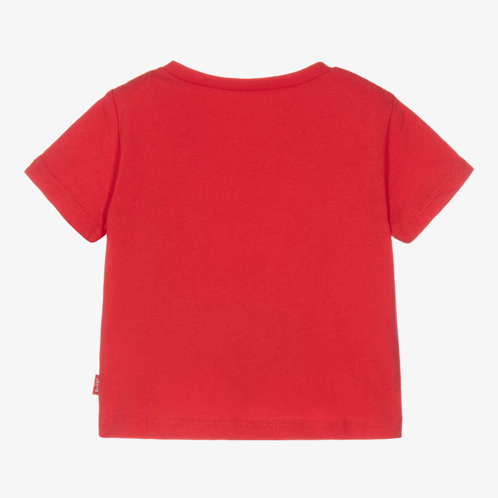 Levi's-Boys Red Cotton Graphic Tee | Childrensalon Outlet