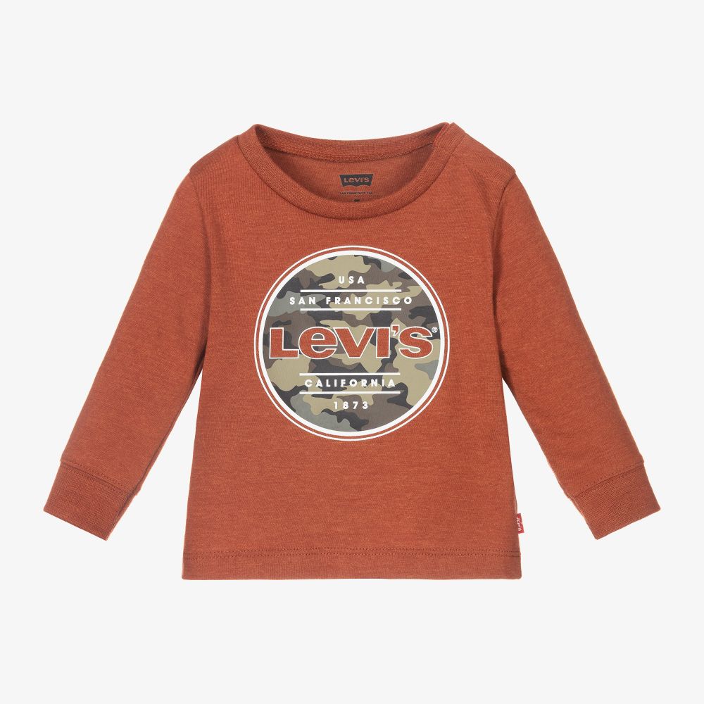 Levi's-Boys Red Cotton Logo Top | Childrensalon Outlet