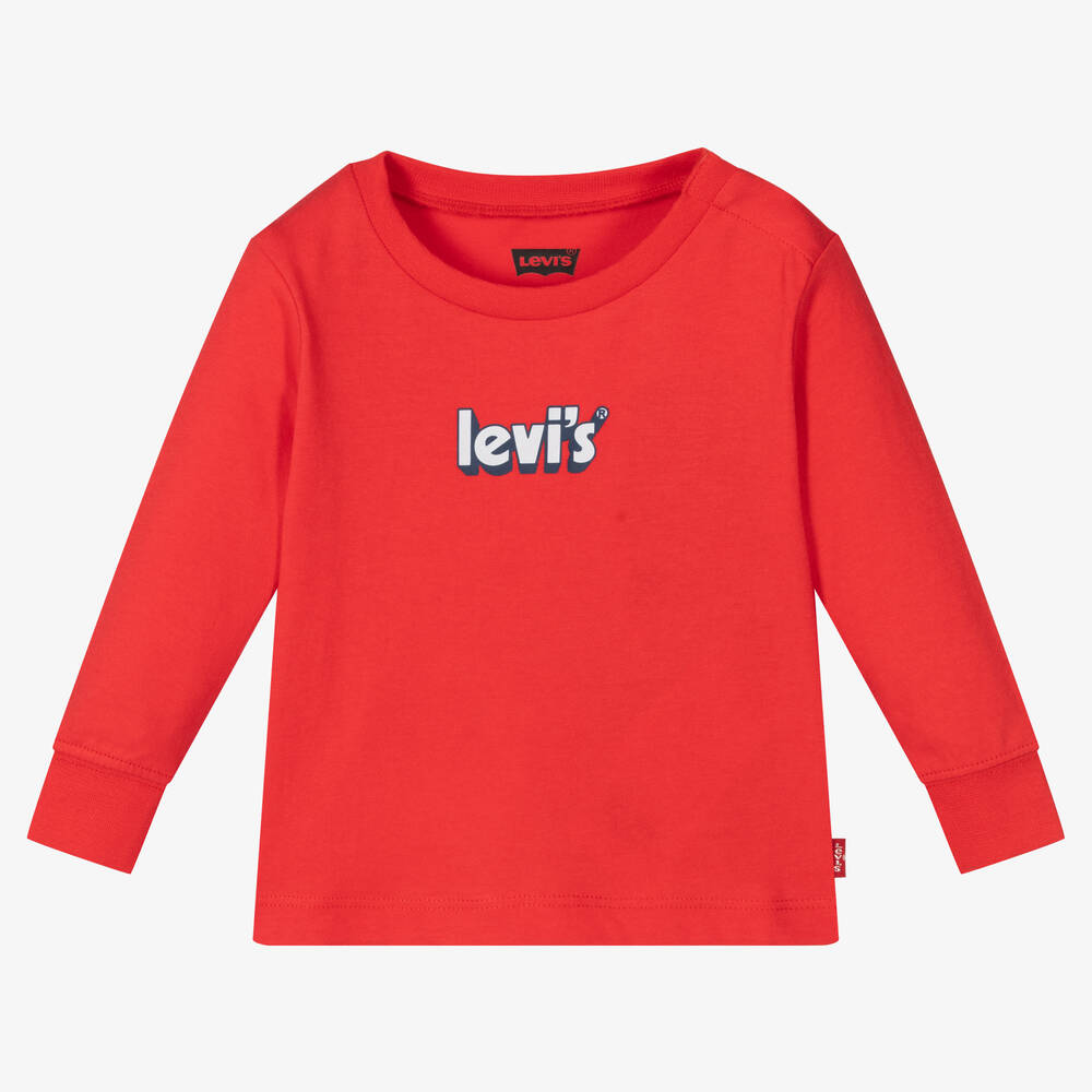 Levi's - Boys Red Cotton Logo Top | Childrensalon