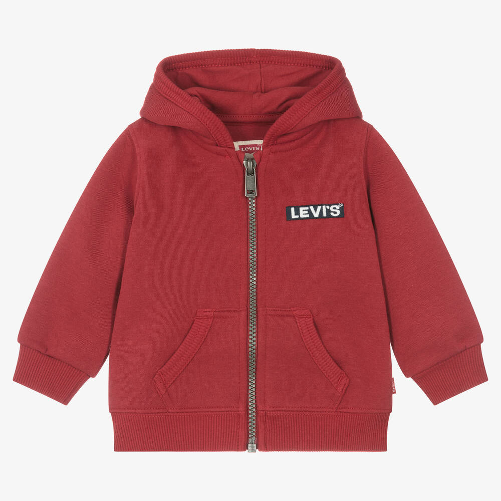 Levi's - Boys Red Cotton Zip-Up Top | Childrensalon