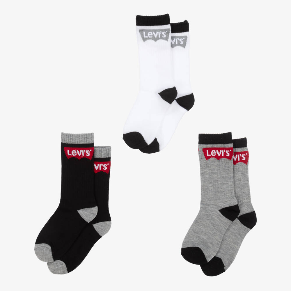 Levi's-Boys Ribbed Ankle Socks (3 Pack) | Childrensalon Outlet