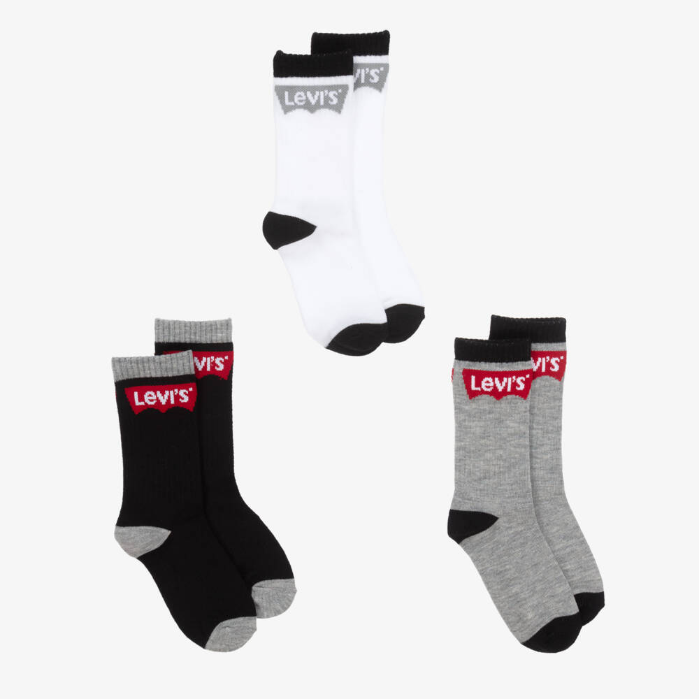 Levi's-Boys Ribbed Ankle Socks (3 Pack) | Childrensalon Outlet