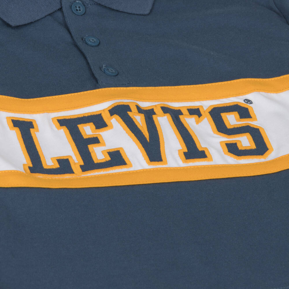 Levi's-Boys Slate Blue Logo Polo | Childrensalon Outlet