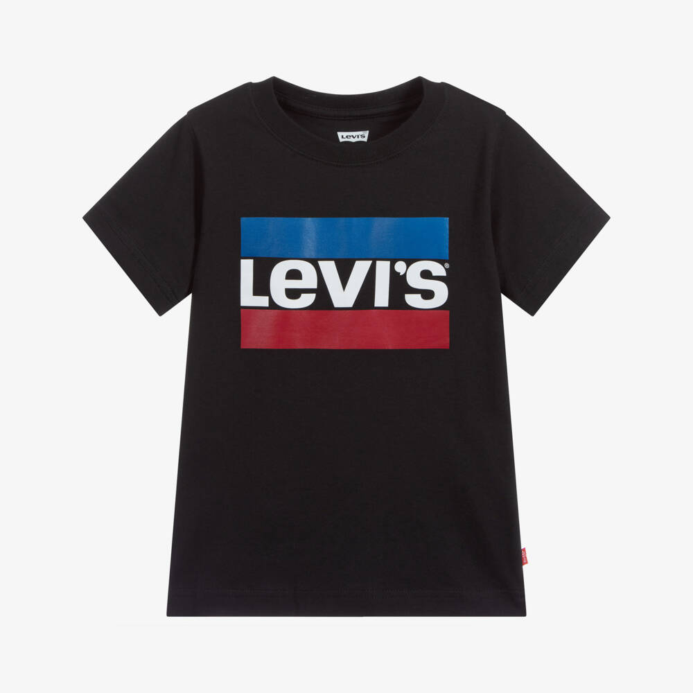 Levi's-Boys Soft Black Logo Tee | Childrensalon Outlet