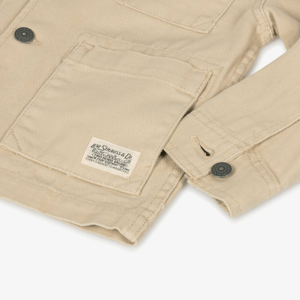 Levi's-Boys Taupe Canvas Coat | Childrensalon Outlet