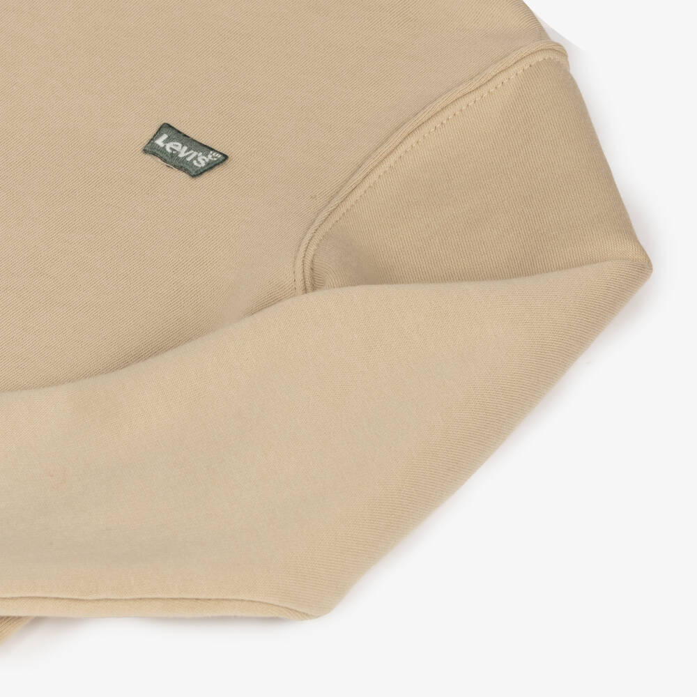 Levi's-Boys Warm Beige Jersey Hoodie | Childrensalon Outlet