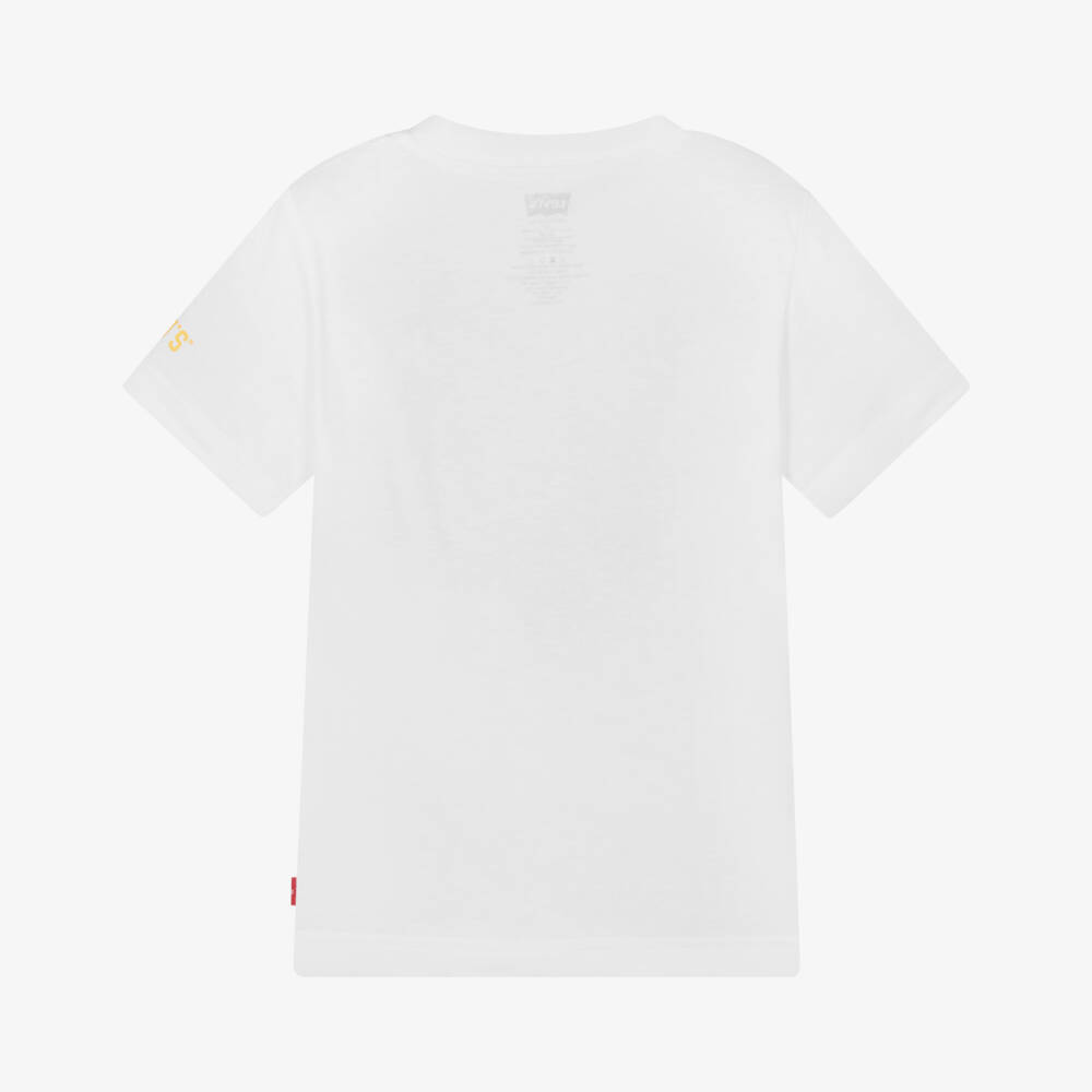 Levi's-Boys White Cotton Logo Tee | Childrensalon Outlet