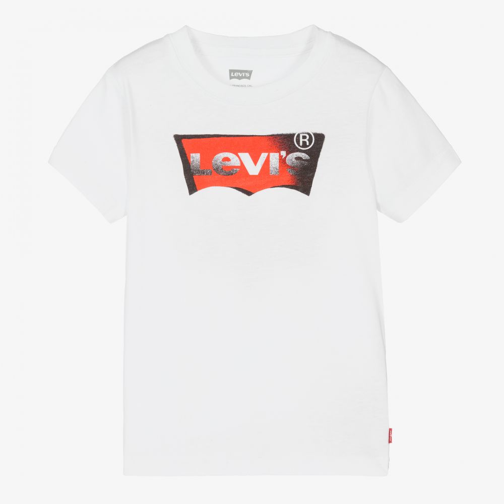 Levi's - Boys White Cotton T-Shirt | Childrensalon