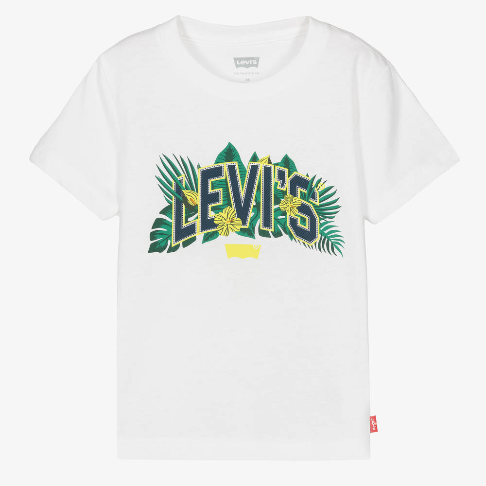 Levi's - Boys White Logo T-Shirt | Childrensalon