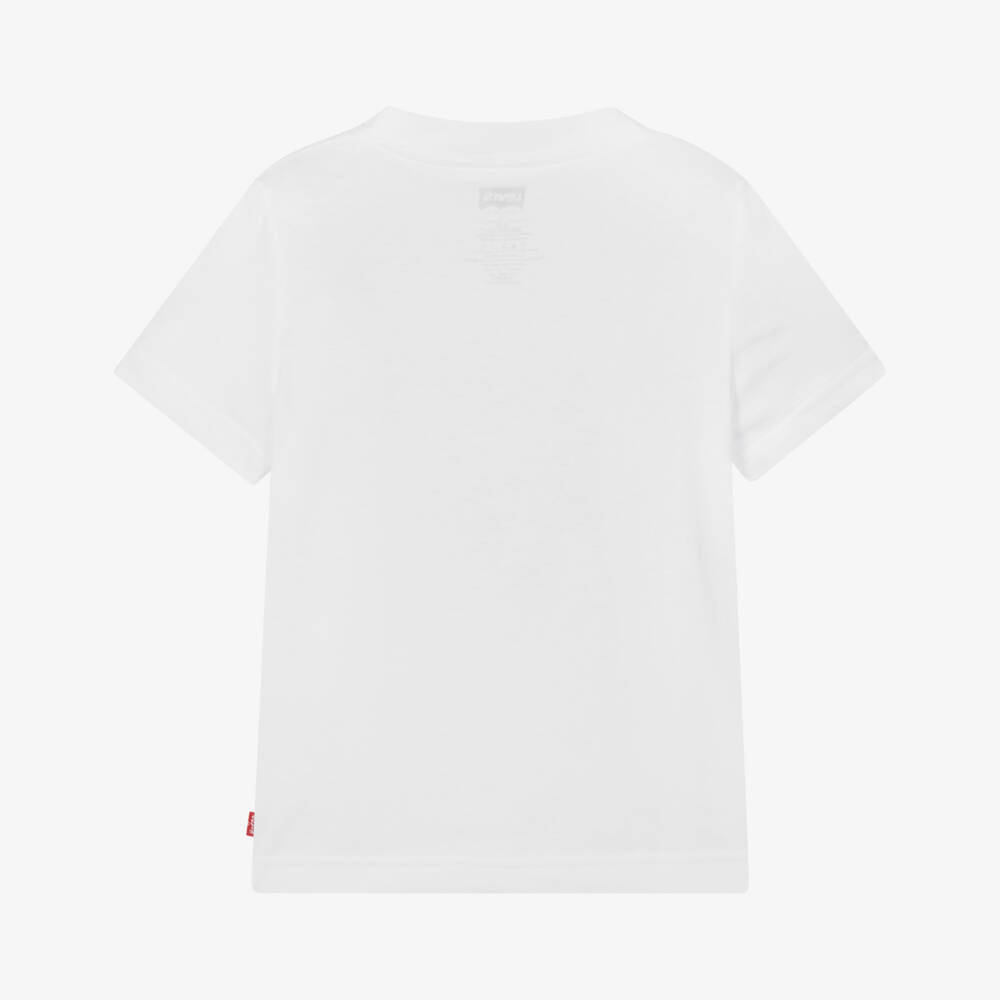 Levi's-Boys White Ocean Wave Tee | Childrensalon Outlet