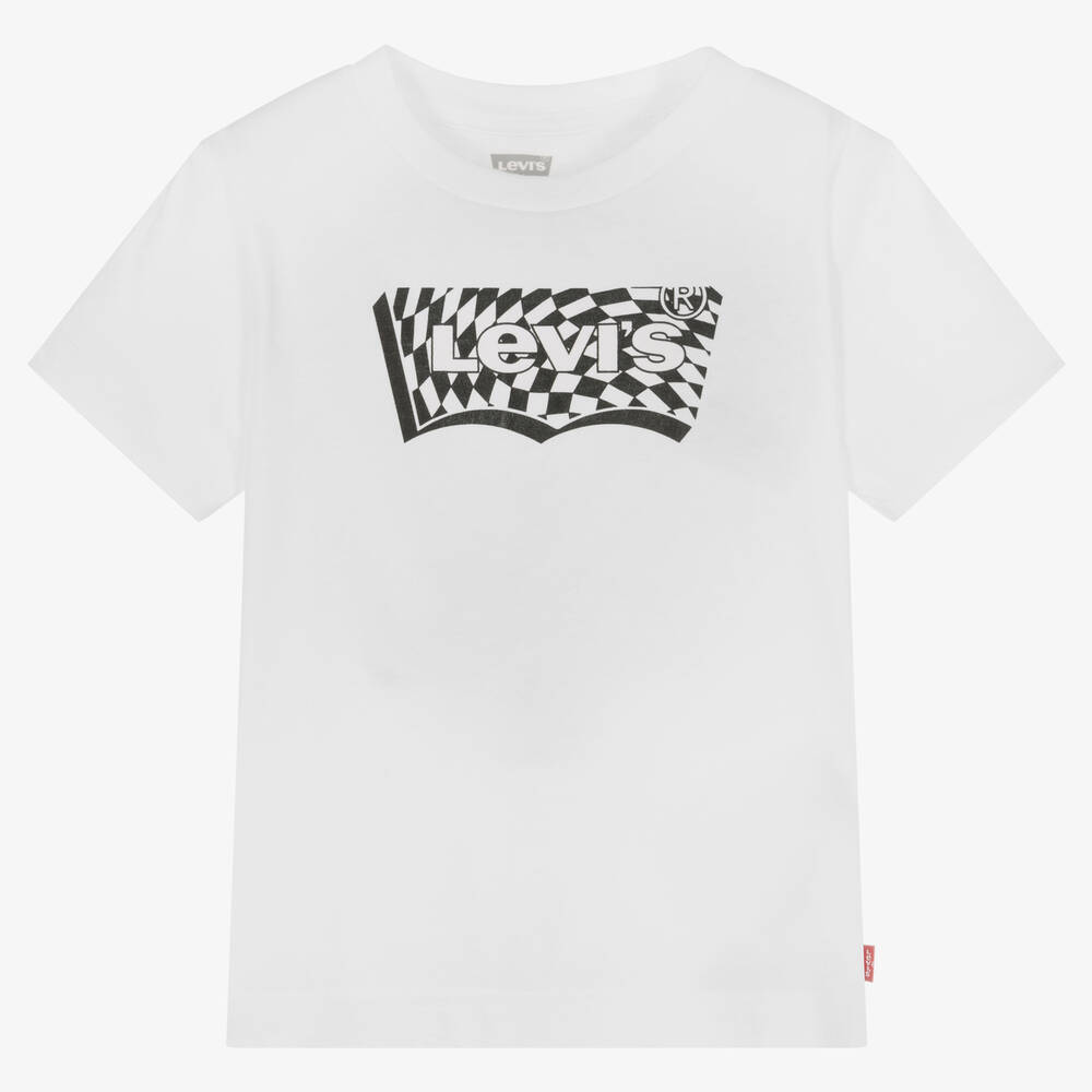 Levi's - Boys White Organic Cotton Logo T-Shirt | Childrensalon