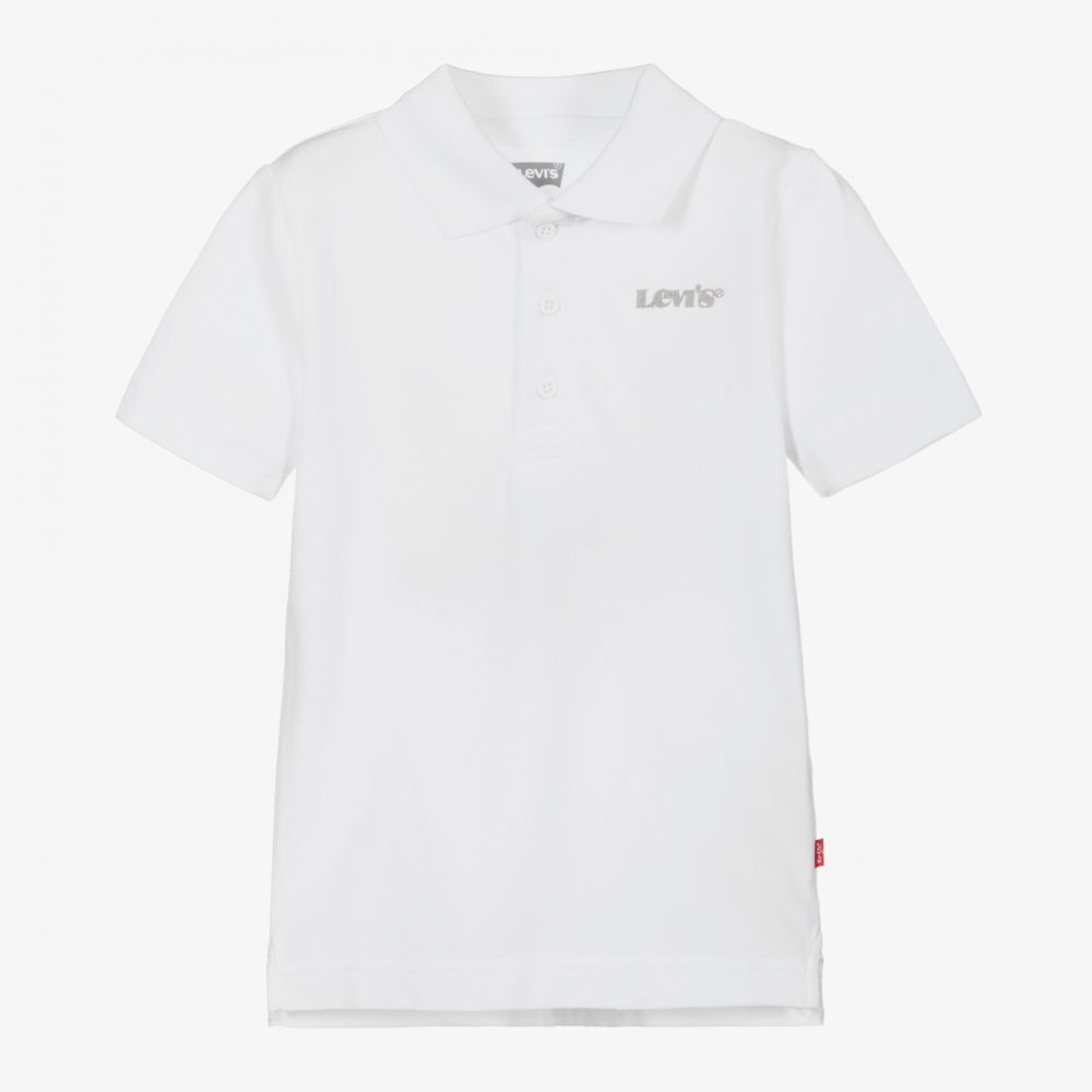 Levi's - Boys White Polo Shirt | Childrensalon