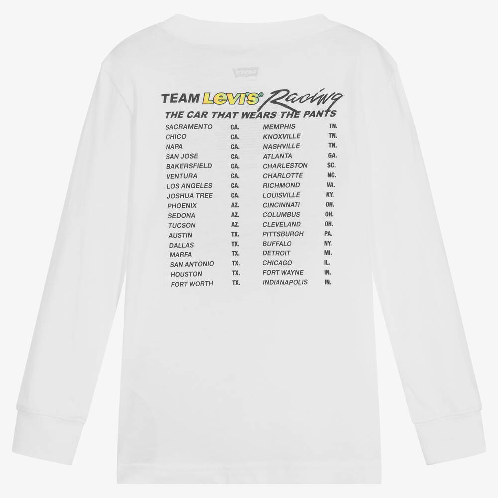 Levi's-Белый топ с гоночной машиной | Childrensalon Outlet