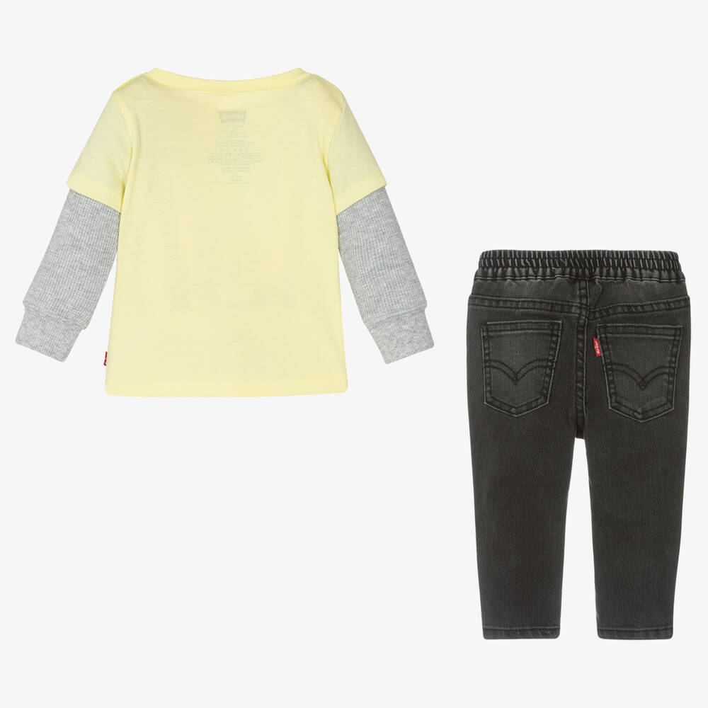Levi's-Boys Yellow Cotton Top & Trouser Set | Childrensalon Outlet