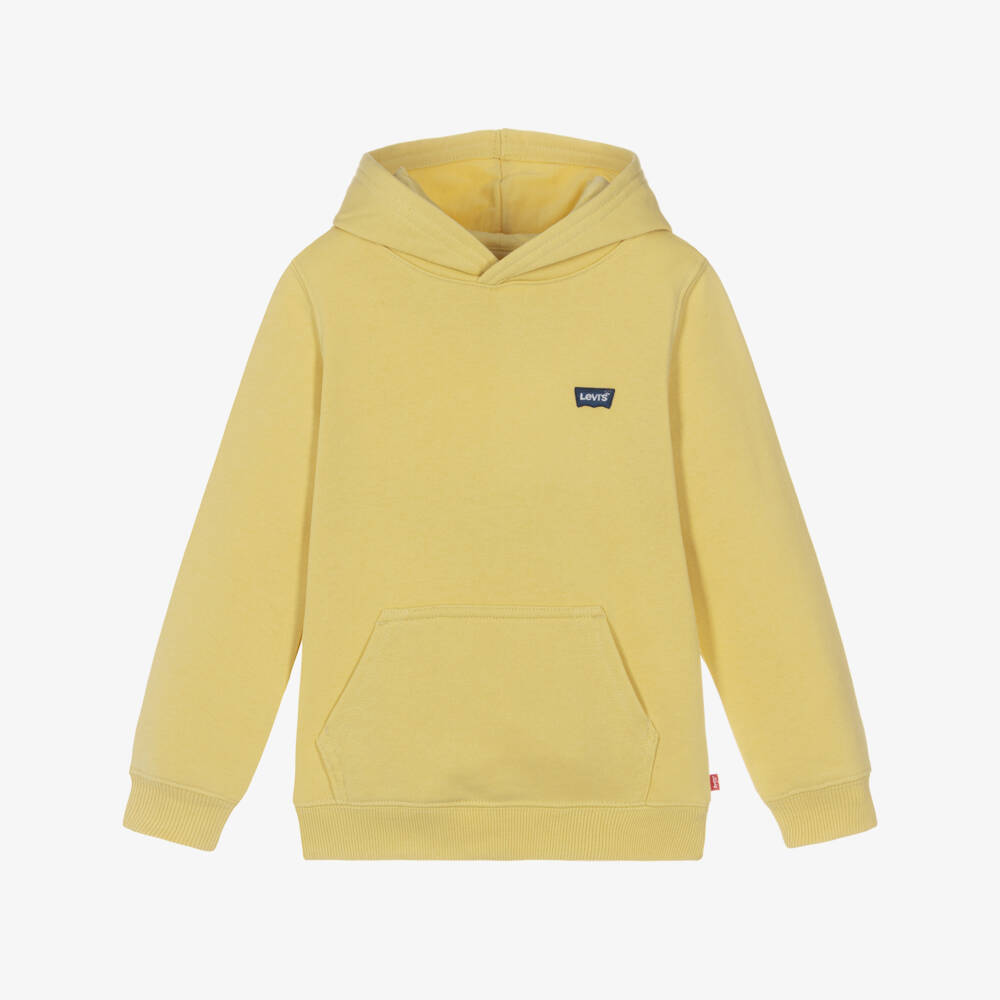 Levi's-Boys Yellow Hoodie with Blue Batwing Logo | Childrensalon Outlet